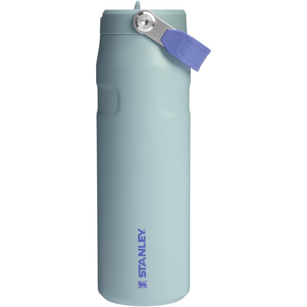 imageStanley IceFlow Flip Straw 20 Water Bottle 24 OZ  BuiltIn Straw with Larger Opening  Lightweight amp LeakResistant  Insulated Stainless Steel  BPAFree  Blue SkyExclusive Blue Cactus