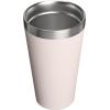 STANLEY Adventure Stacking Beer Pint Glass | Stackable Drinking Cup for Cold Beverages | Dishwasher Safe | Insulated Stainless Steel Tumbler | BPA-Free(Rose Quartz)