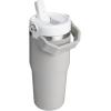 STANLEY IceFlow 2.0 Flip Straw Tumbler with Handle 14 oz | Twist On Lid and Flip Up Straw | Leakproof Water Bottle | Insulated Stainless Steel | BPA-Free | Ash(Ash)