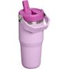 STANLEY IceFlow 2.0 Flip Straw Tumbler with Handle 14 oz | Twist On Lid and Flip Up Straw | Leakproof Water Bottle | Insulated Stainless Steel | BPA-Free | Ash(Soft Orchid)