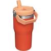 STANLEY IceFlow 2.0 Flip Straw Tumbler with Handle 14 oz | Twist On Lid and Flip Up Straw | Leakproof Water Bottle | Insulated Stainless Steel | BPA-Free | Ash(Tigerlily)
