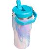 STANLEY IceFlow 2.0 Flip Straw Tumbler with Handle 14 oz | Twist On Lid and Flip Up Straw | Leakproof Water Bottle | Insulated Stainless Steel | BPA-Free | Ash(Sea Glass Plume)