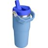 STANLEY IceFlow 2.0 Flip Straw Tumbler with Handle 14 oz | Twist On Lid and Flip Up Straw | Leakproof Water Bottle | Insulated Stainless Steel | BPA-Free | Ash(Blue Sky)