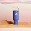 STANLEY IceFlow 2.0 Flip Straw Tumbler with Handle 14 oz | Twist On Lid and Flip Up Straw | Leakproof Water Bottle | Insulated Stainless Steel | BPA-Free | Ash(Exclusive Lupine)