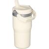 STANLEY IceFlow 2.0 Flip Straw Tumbler with Handle 14 oz | Twist On Lid and Flip Up Straw | Leakproof Water Bottle | Insulated Stainless Steel | BPA-Free | Ash(Cream)