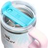 STANLEY Quencher H2.0 Tumbler with Handle and Straw 30 oz | Flowstate 3-Position Lid | Cup Holder Compatible for Travel | Insulated Stainless Steel Cup | BPA-Free | Sahara Plume(Sea Glass Plume)
