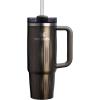 STANLEY Quencher H2.0 Tumbler with Handle and Straw 30 oz | Flowstate 3-Position Lid | Cup Holder Compatible for Travel | Insulated Stainless Steel Cup | BPA-Free | Sahara Plume(Fluted Gunmetal Shine)