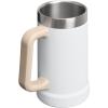 STANLEY Stay-Chill Beer Stein 24 oz | Heavy Duty Big Grip Handle | Beer Tumbler Drink Cup, Holds 2 Cans | Insulated Stainless Steel Party Mug | BPA-Free | Hammertone Frost
