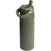 Stanley IceFlow Flip Straw 2.0 Water Bottle 24 OZ | Built-In Straw with Larger Opening | Lightweight & Leak-Resistant | Insulated Stainless Steel | BPA-Free | Blue Sky(Dried Pine)