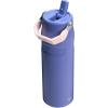 Stanley IceFlow Flip Straw 2.0 Water Bottle 24 OZ | Built-In Straw with Larger Opening | Lightweight & Leak-Resistant | Insulated Stainless Steel | BPA-Free | Blue Sky(Exclusive Lupine)