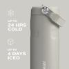 Stanley IceFlow Flip Straw 2.0 Water Bottle 24 OZ | Built-In Straw with Larger Opening | Lightweight & Leak-Resistant | Insulated Stainless Steel | BPA-Free | Blue Sky(Almond Rose)