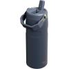 Stanley IceFlow Flip Straw 2.0 Water Bottle 24 OZ | Built-In Straw with Larger Opening | Lightweight & Leak-Resistant | Insulated Stainless Steel | BPA-Free | Blue Sky(Twilight)