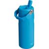 Stanley IceFlow Flip Straw 2.0 Water Bottle 24 OZ | Built-In Straw with Larger Opening | Lightweight & Leak-Resistant | Insulated Stainless Steel | BPA-Free | Blue Sky(Azure)