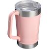 Stanley Stay-Chill Pitcher 64 oz | Cold Water, Beer, and Drink Pitcher with Lid | Large Capacity Durable Beverage Container with Handle | Insulated Stainless Steel | BPA-Free(Peach Rose)