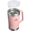 Stanley Stay-Chill Pitcher 64 oz | Cold Water, Beer, and Drink Pitcher with Lid | Large Capacity Durable Beverage Container with Handle | Insulated Stainless Steel | BPA-Free(Peach Rose)