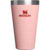 STANLEY Adventure Stacking Beer Pint Glass | Stackable Drinking Cup for Cold Beverages | Dishwasher Safe | Insulated Stainless Steel Tumbler | BPA-Free(Peach Rose)