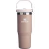 STANLEY IceFlow 2.0 Flip Straw Tumbler with Handle 14 oz | Twist On Lid and Flip Up Straw | Leakproof Water Bottle | Insulated Stainless Steel | BPA-Free | Ash(Almond Rose)