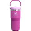 STANLEY IceFlow 2.0 Flip Straw Tumbler with Handle 14 oz | Twist On Lid and Flip Up Straw | Leakproof Water Bottle | Insulated Stainless Steel | BPA-Free | Ash(Dark Blossom)