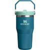STANLEY IceFlow 2.0 Flip Straw Tumbler with Handle 14 oz | Twist On Lid and Flip Up Straw | Leakproof Water Bottle | Insulated Stainless Steel | BPA-Free | Ash(Coastal Teal)