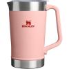 Stanley Stay-Chill Pitcher 64 oz | Cold Water, Beer, and Drink Pitcher with Lid | Large Capacity Durable Beverage Container with Handle | Insulated Stainless Steel | BPA-Free(Peach Rose)
