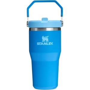 STANLEY IceFlow 2.0 Flip Straw Tumbler with Handle 14 oz | Twist On Lid and Flip Up Straw | Leakproof Water Bottle | Insulated Stainless Steel | BPA-Free | Ash(Azure)
