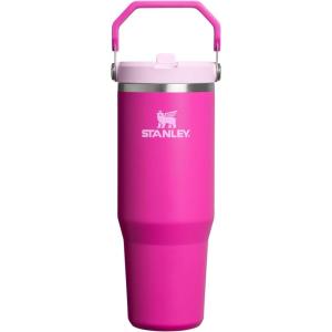 STANLEY IceFlow 2.0 Flip Straw Tumbler with Handle 14 oz | Twist On Lid and Flip Up Straw | Leakproof Water Bottle | Insulated Stainless Steel | BPA-Free | Ash(Violet Blossom)