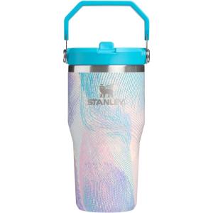 STANLEY IceFlow 2.0 Flip Straw Tumbler with Handle 14 oz | Twist On Lid and Flip Up Straw | Leakproof Water Bottle | Insulated Stainless Steel | BPA-Free | Ash(Sea Glass Plume)