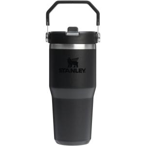 STANLEY IceFlow 2.0 Flip Straw Tumbler with Handle 14 oz | Twist On Lid and Flip Up Straw | Leakproof Water Bottle | Insulated Stainless Steel | BPA-Free | Ash(Black 2.0)