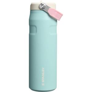 Stanley IceFlow Flip Straw 2.0 Water Bottle 24 OZ | Built-In Straw with Larger Opening | Lightweight & Leak-Resistant | Insulated Stainless Steel | BPA-Free | Blue Sky(Poolside)