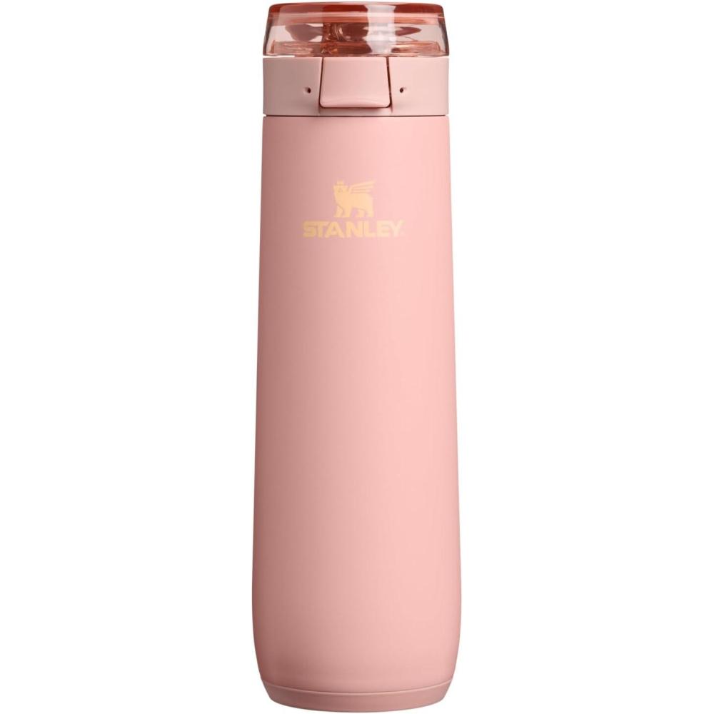 imageSTANLEY Flowstate Spring Bottle Leakproof Water Bottle with Carry Strap amp FlipTop Locking Lid Insulated Stainless Steel Fits Most Cup Holders BPAFree 20 oz Rose QuartzPeach Rose