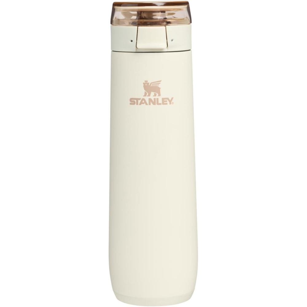 imageSTANLEY Flowstate Spring Bottle Leakproof Water Bottle with Carry Strap amp FlipTop Locking Lid Insulated Stainless Steel Fits Most Cup Holders BPAFree 20 oz Black 20Cream