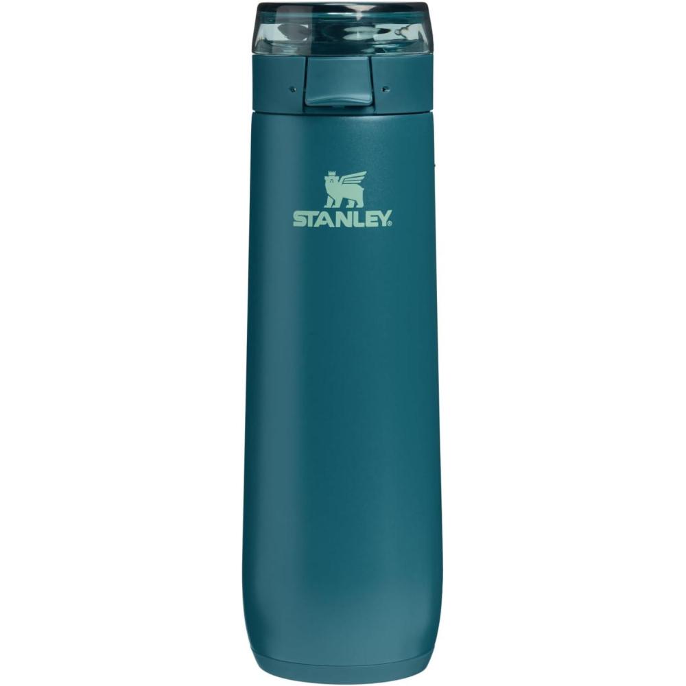 imageSTANLEY Flowstate Spring Bottle Leakproof Water Bottle with Carry Strap amp FlipTop Locking Lid Insulated Stainless Steel Fits Most Cup Holders BPAFree 20 oz Rose QuartzCoastal Teal