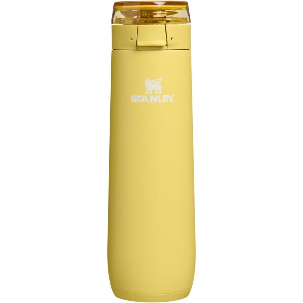 imageSTANLEY Flowstate Spring Bottle Leakproof Water Bottle with Carry Strap amp FlipTop Locking Lid Insulated Stainless Steel Fits Most Cup Holders BPAFree 20 oz Peach RoseDaffodil