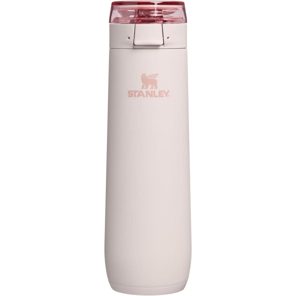 imageSTANLEY Flowstate Spring Bottle Leakproof Water Bottle with Carry Strap amp FlipTop Locking Lid Insulated Stainless Steel Fits Most Cup Holders BPAFree 20 oz Peach RoseRose Quartz