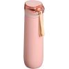 STANLEY Flowstate Spring Bottle | Leakproof Water Bottle with Carry Strap & Flip-Top Locking Lid | Insulated Stainless Steel | Fits Most Cup Holders | BPA-Free | 20 oz | Coastal Teal(Peach Rose)