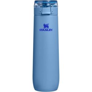 STANLEY Flowstate Spring Bottle | Leakproof Water Bottle with Carry Strap & Flip-Top Locking Lid | Insulated Stainless Steel | Fits Most Cup Holders | BPA-Free | 20 oz | Peach Rose(Blue Sky)