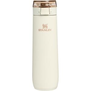 STANLEY Flowstate Spring Bottle | Leakproof Water Bottle with Carry Strap & Flip-Top Locking Lid | Insulated Stainless Steel | Fits Most Cup Holders | BPA-Free | 20 oz | Black 2.0(Cream)