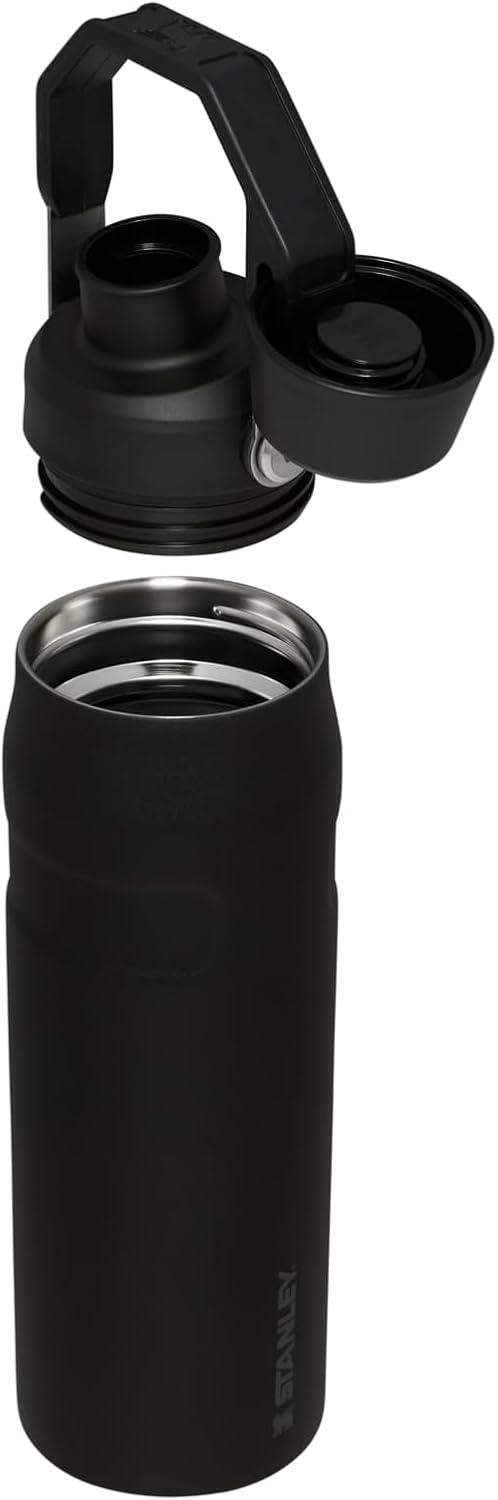 imageStanley IceFlow Fast Flow Water Bottle 24 oz Angled Spout Lid Lightweight and Leakproof for Travel and Sports Insulated Stainless Steel BPAFree Black 20