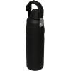 Stanley IceFlow Fast Flow Water Bottle 24 oz | Angled Spout Lid | Lightweight and Leakproof for Travel and Sports | Insulated Stainless Steel | BPA-Free | Black 2.0