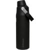 Stanley IceFlow Fast Flow Water Bottle 24 oz | Angled Spout Lid | Lightweight and Leakproof for Travel and Sports | Insulated Stainless Steel | BPA-Free | Black 2.0