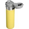 STANLEY Quick Flip GO Water Bottle 24 oz | Push Button Lid | Leakproof and Packable for Travel and Sports | Insulated Stainless Steel | BPA-Free | Daffodil