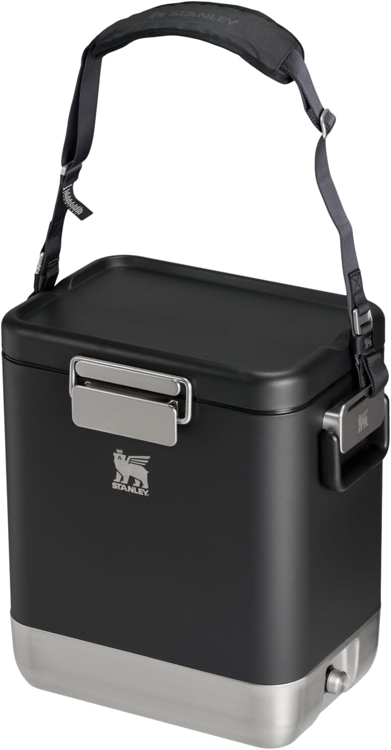 imageSTANLEY Lifted Spirits Stainless Steel Cooler Vacuum Insulated Hard Cooler Leakproof VaultSeal Latch Premium 188 Recycled Stainless Steel BPAFreeBlack