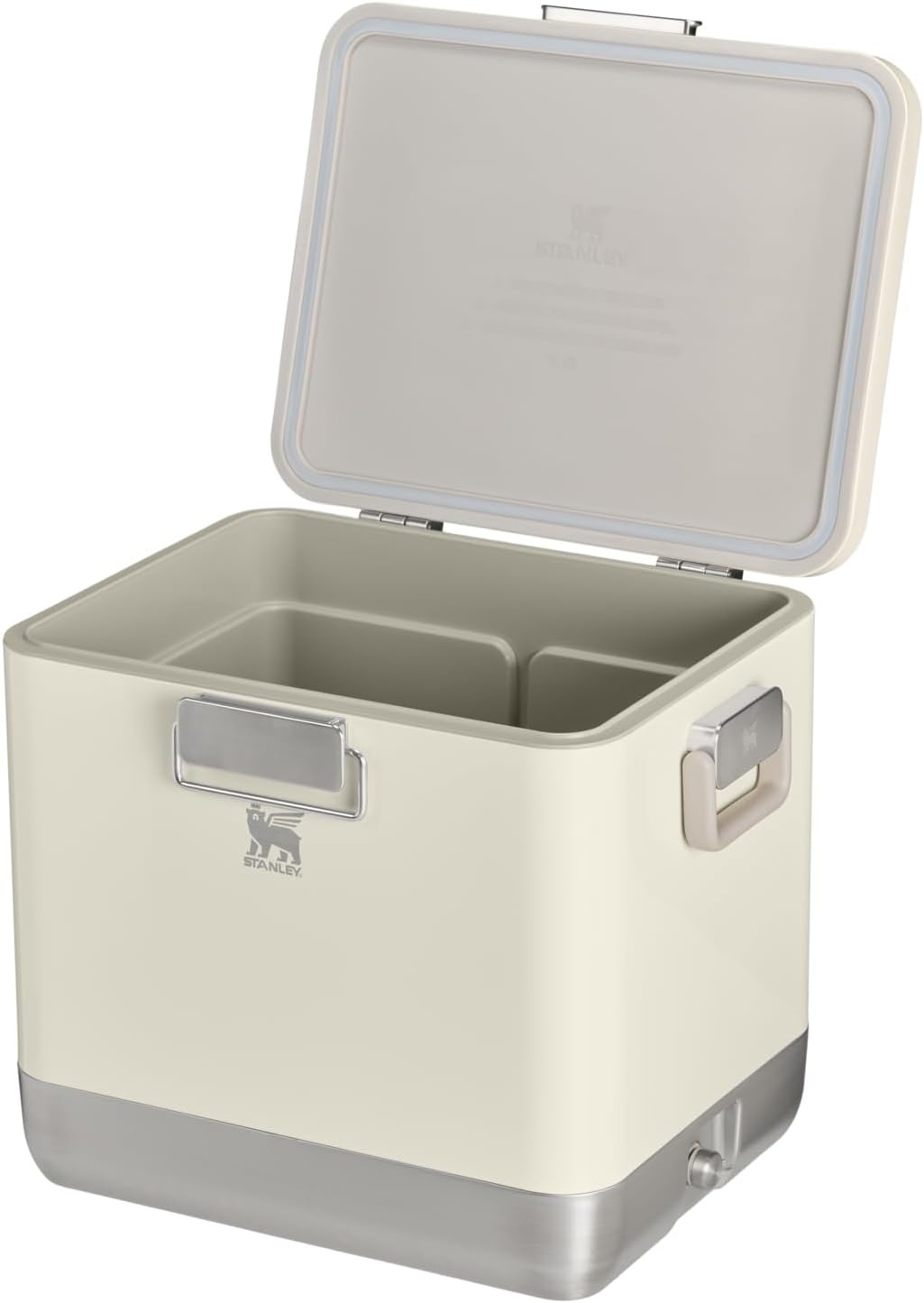 imageSTANLEY Lifted Spirits Stainless Steel Cooler Vacuum Insulated Hard Cooler Leakproof VaultSeal Latch Premium 188 Recycled Stainless Steel BPAFreeCream Gloss