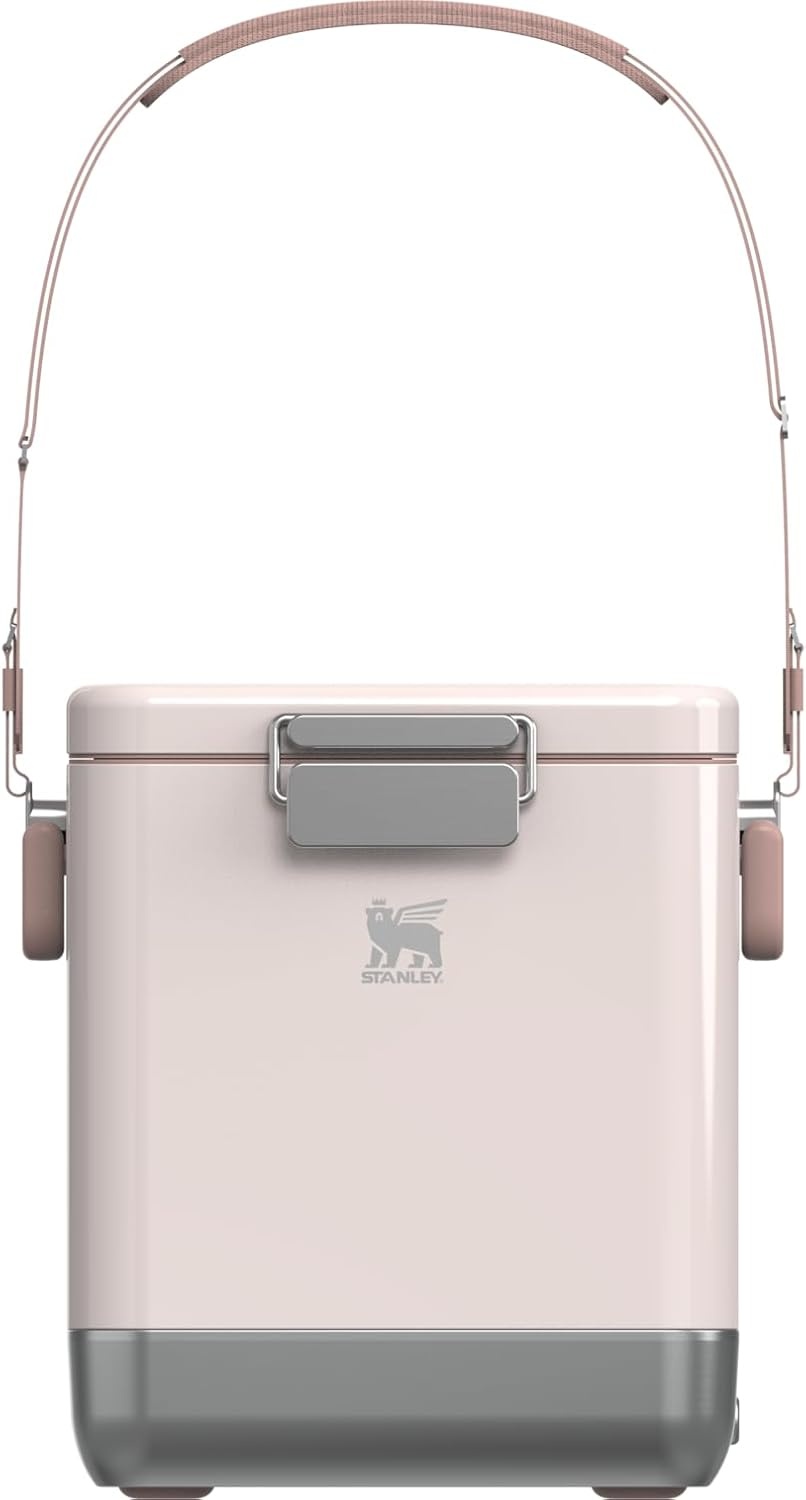 imageSTANLEY Lifted Spirits Stainless Steel Cooler Vacuum Insulated Hard Cooler Leakproof VaultSeal Latch Premium 188 Recycled Stainless Steel BPAFreeRose Quartz Gloss