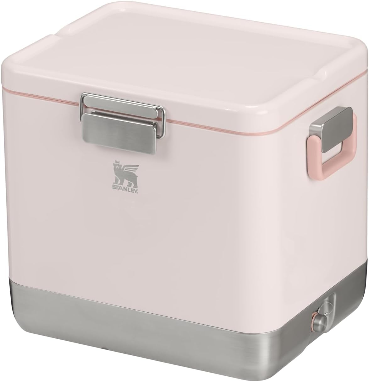 imageSTANLEY Lifted Spirits Stainless Steel Cooler Vacuum Insulated Hard Cooler Leakproof VaultSeal Latch Premium 188 Recycled Stainless Steel BPAFreeRose Quartz Gloss
