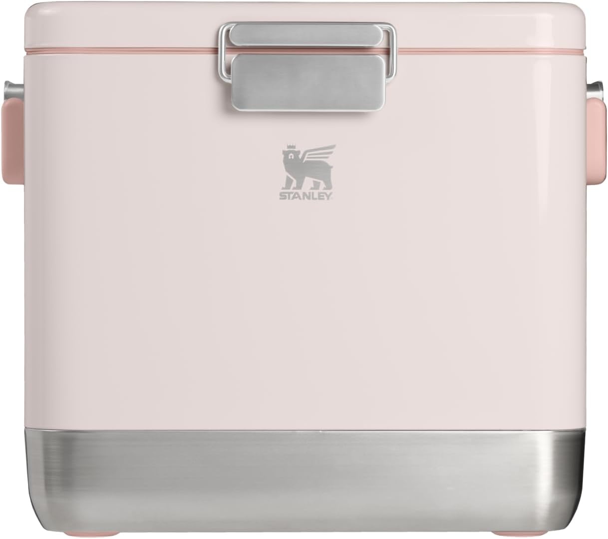 imageSTANLEY Lifted Spirits Stainless Steel Cooler Vacuum Insulated Hard Cooler Leakproof VaultSeal Latch Premium 188 Recycled Stainless Steel BPAFreeRose Quartz Gloss