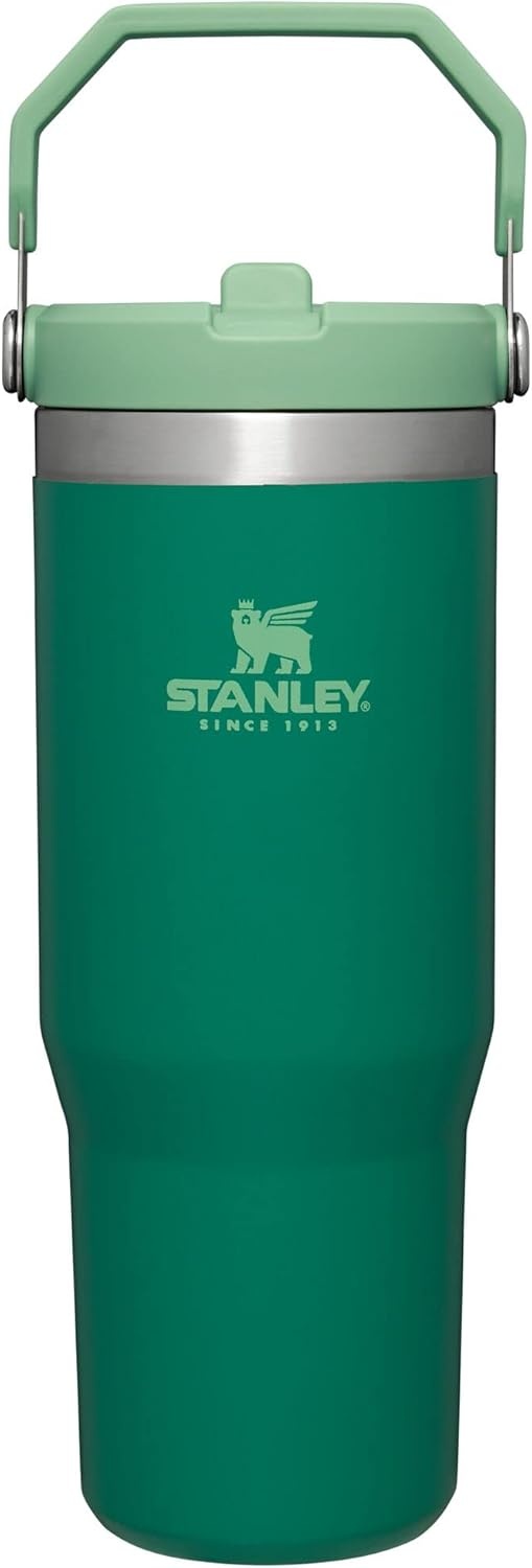 image:imageSTANLEY IceFlow 20 Flip Straw Tumbler with Handle 30 oz Twist On Lid and Flip Up Straw Leak Resistant Water Bottle Insulated Stainless Steel BPAFree Team Dark Green RedAlpine