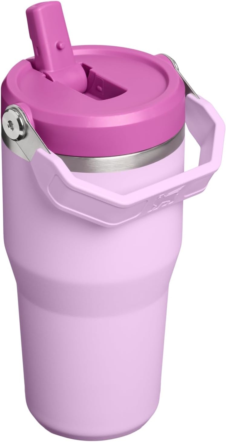 image:imageSTANLEY IceFlow 20 Flip Straw Tumbler with Handle 30 oz Twist On Lid and Flip Up Straw Leak Resistant Water Bottle Insulated Stainless Steel BPAFree Team Dark Green RedSoft Orchid