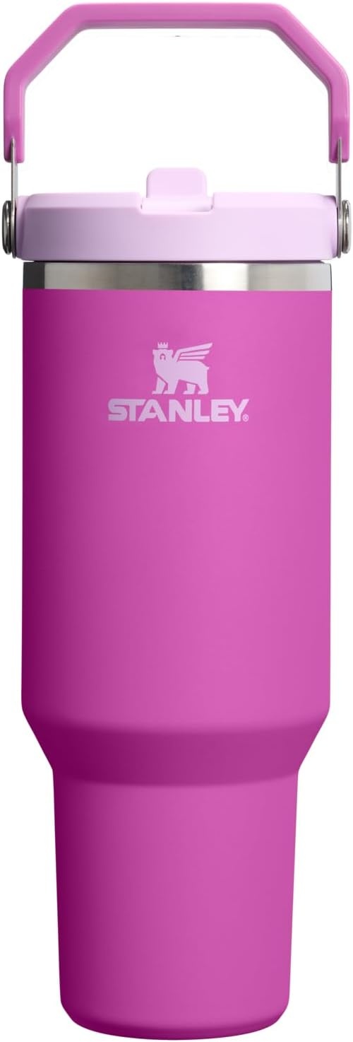 image:imageSTANLEY IceFlow 20 Flip Straw Tumbler with Handle 30 oz Twist On Lid and Flip Up Straw Leak Resistant Water Bottle Insulated Stainless Steel BPAFree Team Dark Green RedDark Blossom