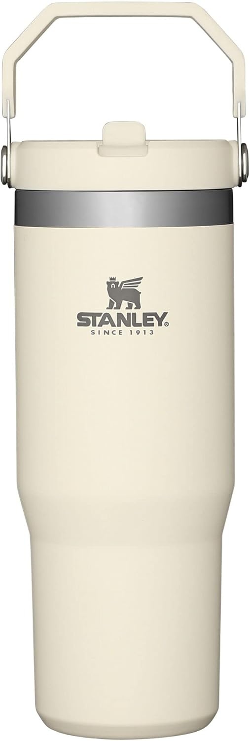 image:imageSTANLEY IceFlow 20 Flip Straw Tumbler with Handle 30 oz Twist On Lid and Flip Up Straw Leak Resistant Water Bottle Insulated Stainless Steel BPAFree Team Dark Green RedCream